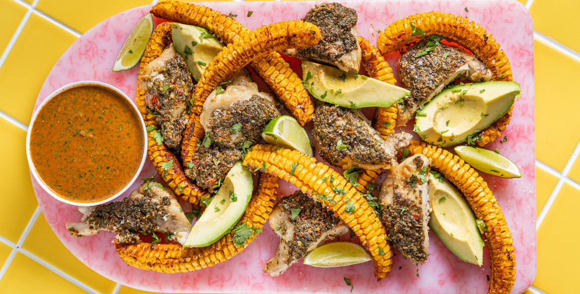 Luke's Crispy Chimichurri Chicken & Corn