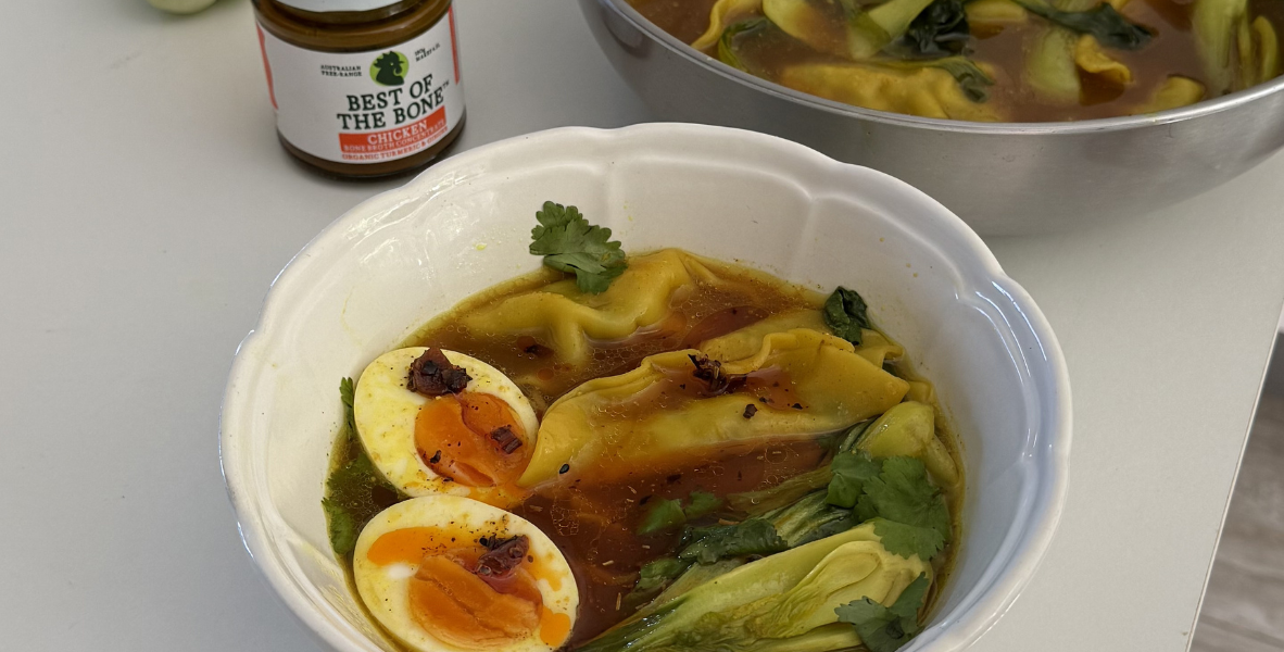 Turmeric & Ginger Chicken Dumpling Soup
