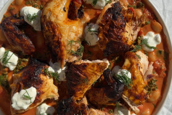 Harissa Chicken with Creamy Butter Beans & Dill Yoghurt