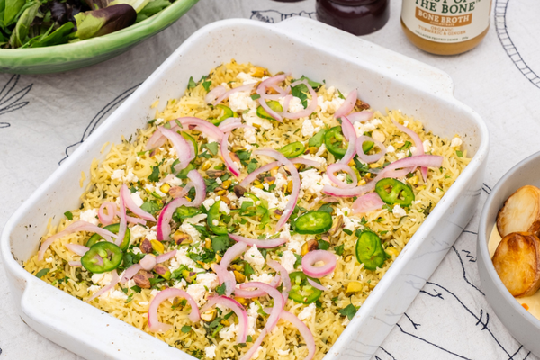 Herb & Feta Baked Brothy Rice