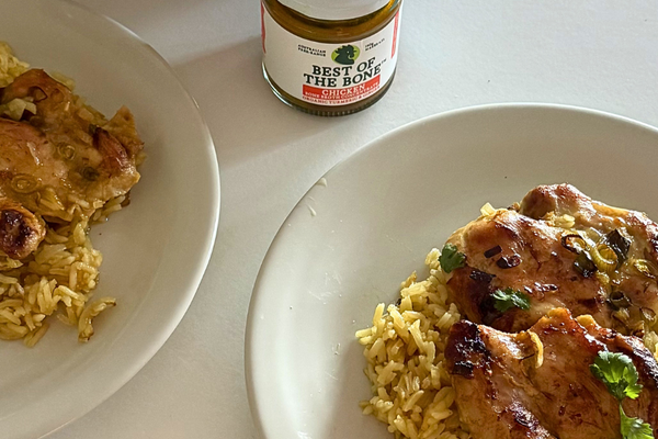 Sticky Honey Chicken with Brothy Rice
