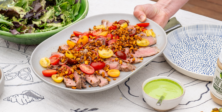 Tallow Seared Steak & Cherry Tomato Salsa